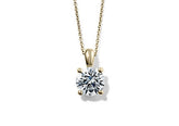 Round Diamond Pendant in Yellow Gold